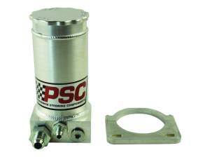 PSC Steering Pro Touring Brushed Aluminum Remote Reservoir Kit, #6AN Return #10AN Feed - SR146-6-10-SB