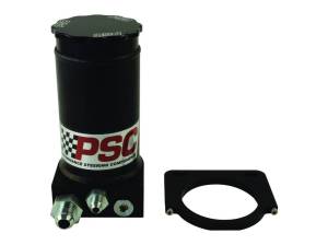 PSC Steering Pro Touring Black Anodized Remote Reservoir Kit, #6AN Return #10AN Feed - SR146-6-10-SA