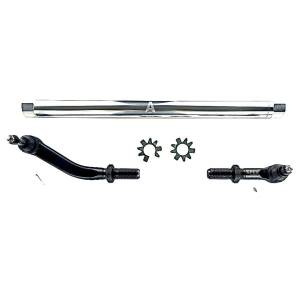 Apex Chassis Heavy Duty JK 2.5 Ton Heavy Duty No Flip Drag Link Assembly in Polished Aluminum Fits: 07-18 Jeep Wrangler JK JKU Rubicon Sahara Sport. Note this NO-FLIP kit fits vehicles with a lift of 3.5 inches or less - KIT142