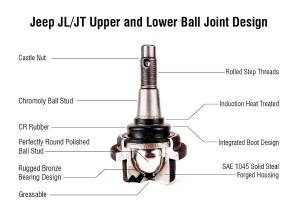 Apex Chassis - Apex Chassis Heavy Duty Ball Joint Kit Fits:19-22 Jeep Gladiator JT 18-22 Jeep Wrangler JL/JLU Rubicon Mohave Sahara Sport Includes: 2 Upper & 2 Lower - KIT106 - Image 2