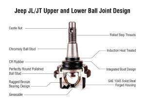 Suspension - Ball Joints - Apex Chassis - Apex Chassis Heavy Duty Front Upper Ball Joint Fits: 18-21 Jeep Wrangler JL JLU/Gladiator JT - BJ160