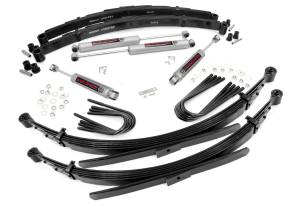 Rough Country Suspension Lift Kit w/Shocks 2 in. Lift Incl. 56 In. Leaf Springs Brake Line Reloc. Brkt. U-Bolts Hardware Front and Rear Premium N3 Shocks - 26530