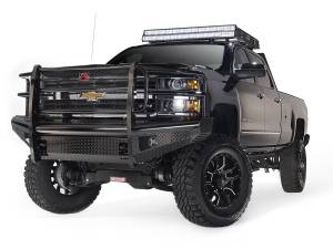 Fab Fours Black Steel Front Ranch Bumper 2 Stage Black Powder Coated w/Full Grill Guard Incl. Light Cut-Outs - CH05-S1360-1