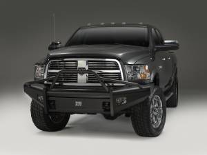 Fab Fours Elite Front Bumper 2 Stage Black Powder Coated w/Pre-Runner Grill Guard Incl. Light Cut-Outs - DR94-Q1562-1