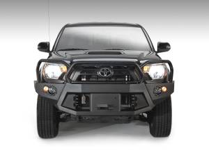 Fab Fours Premium Heavy Duty Winch Front Bumper Uncoated/Paintable w/Full Grill Guard Incl. 1in. D-Ring Mounts/Light Cut-Outs w/Fab Fours 90mm Fog Lamps/60mm Turn Signals [AWSL] - TT12-B1650-B