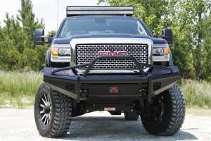Fab Fours Black Steel Front Ranch Bumper 2 Stage Black Powder Coated w/Pre-Runner Grill Guard And Tow Hooks - GM14-S3162-1