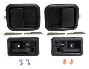 Crown Automotive Jeep Replacement Door Handle Kit Incl. Handles/4 Keepers/Lock Rod Clips w/Full Steel Doors Black  -  55076222MK
