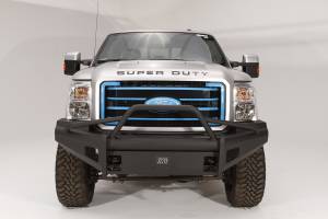 Fab Fours Elite Front Bumper 2 Stage Black Powder Coated w/Pre-Runner Grill Guard Incl. Light Cut-Outs - FS08-Q1962-1