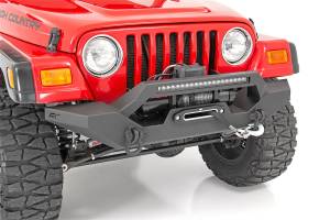 Rough Country - Rough Country LED Winch Bumper 5/32 in. Textured Black Powder Coat Satin Black Finish Heavy Duty Design Includes 20 in. Single Row LED Light Bar - 10595 - Image 2