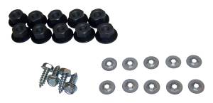 Fenders & Related Components - Fender Flares - Crown Automotive Jeep Replacement - Crown Automotive Jeep Replacement Fender Flare Hardware Kit Rear Incl. 10 Push-On Nuts/10 Nuts/4 Screws  -  5AGRRKIT