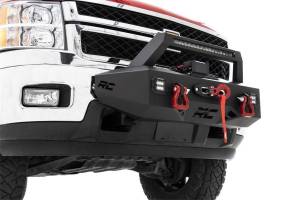 Rough Country - Rough Country Exo Winch Mount System Front Bumper Incl. 20 in. Black Series Single-Row LED Light Bar and [2] Flush Mount Black Series LED Cube Lights - 10764 - Image 2