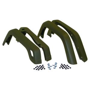 Fenders & Related Components - Fender Flares - Crown Automotive Jeep Replacement - Crown Automotive Jeep Replacement Fender Flare Kit 4 Piece OE Width Flat Black  -  55254918K