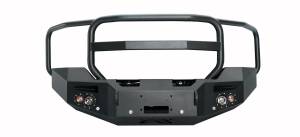 Fab Fours Premium Winch Front Bumper Uncoated/Paintable w/Full Grill Guard w/Sensors [AWSL] - GM14-C3150-B