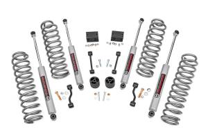 Rough Country Suspension Lift Kit w/Shocks 2.5 in. Lift Incl. Coil Springs Rubicon Swaybar Links Bump Stops Hardware Front And Rear Premium N3 Shocks - 66630