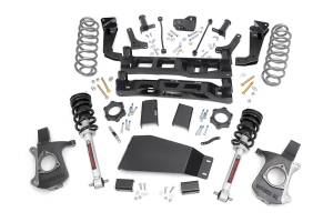 Rough Country Suspension Lift Kit 7 in. w/N3 Struts Lifted Knuckles Strut Spacers Front/Rear Crossmember Sway-Bar Drop Brackets Brake Line Brackets - 28701