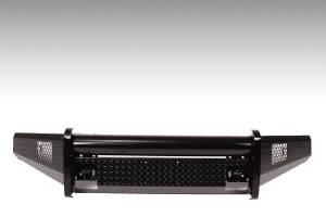 Fab Fours Black Steel Front Ranch Bumper 2 Stage Black Powder Coated w/o Full Grill Guard Incl. Light Cut-Outs And Tow Hooks - FF15-K3251-1