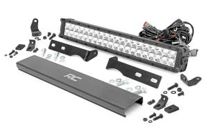 Rough Country - Rough Country Hidden Bumper Chrome Series LED Light Bar Kit 20 in. Dual Row Light Bar [4] 3W High Intensity Cree LEDs 9600 Lumens 120W [20] 3 W Amber DRL Incl. Brkts. Light Cover - 70776 - Image 2