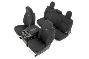 Rough Country - Rough Country Neoprene Seat Covers Front And Rear w/Back Storage Black - 91037 - Image 2