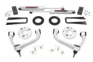 Rough Country Bolt-On Lift Kit w/Shocks 3 in. Lift Incl. Front Upper Control Arms Lift Blocks U-Bolts Front and Rear Premium N3 Shocks - 51014