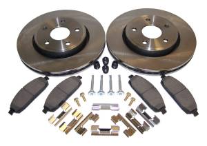 Crown Automotive Jeep Replacement - Crown Automotive Jeep Replacement Disc Brake Service Kit Front Incl. 2 Drilled And Slotted Rotors/Pad Set/All Hardware  -  52089269K - Image 2