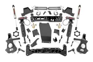 Rough Country Suspension Lift Kit 7 in. w/V2 Shocks and Vertex Beefy Lifted Knuckles Laser Cut Front/Rear High Clearance Cross Members Fabricated Anti-Wrap Lift Blocks For 35 in. Tire - 17457