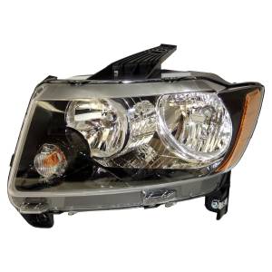 Lights - Headlights - Crown Automotive Jeep Replacement - Crown Automotive Jeep Replacement Head Light Left w/Halogen Bulbs w/Black Bezels Includes Bulbs  -  68171215AB