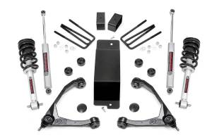 Rough Country Suspension Lift Kit 3.5in. Premium N3 Series Shocks Rubber Bushings Metallic Silver Paint POM Ball Joints Forged Upper Control Arms Incl. Fabric Rear Blocks Cast Steel - 19432