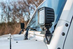 Rough Country - Rough Country LED Windshield Light Mounts Lower For Cree 4 in. Square LED Lights - 6004 - Image 2