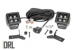 Lights - Multi-Purpose LED - Rough Country - Rough Country LED Lower Windshield Kit 2 in. Black w/Amber DRL - 70052DRLA