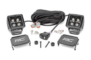 Rough Country Black Series LED Fog Light Kit Incl. Two-2 in. Lights 2880 Lumens 36 Watts Spot Beam IP67 Rating Amber DRL - 70060