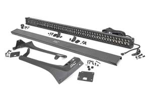 Rough Country LED Light Bar Windshield Mounting Brackets For 50 in. w/Dual-Row Black Series LED White DRL Upper - 70067