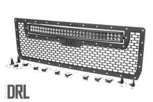 Rough Country Mesh Grille w/LED 30 in. Dual Row Black Series LED w/Cool White DRL - 70190DRL