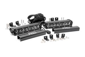 Rough Country Cree Chrome Series LED Light Bar Two-8 in. 6400 Lumens 80 Watts Ip67 Rating Incl. Wire Harness Switch - 70696