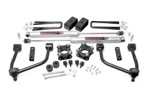 Rough Country Bolt-On Lift Kit w/Shocks 3.5 in. Lift Incl. Upper Control Arms Strut/Diff/Bump Stop Spacer Blocks U-Bolts Hardware Rear Premium N3 Shocks - 76830