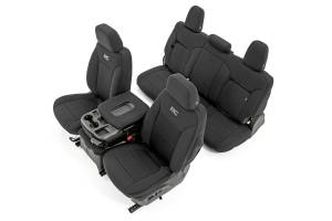 Rough Country - Rough Country Neoprene Seat Covers Front And Rear w/Back Storage Black - 91037 - Image 1