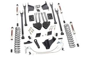 Rough Country - Rough Country Suspension Lift Kit 6 in. 4 Link w/V2 Shocks Lifted Coil Springs Upper / Lower Control Arms Brackets Pitman Arm Stainless Steel Brake Lines Bumpstop Spacers w/Hardware - 56570 - Image 2