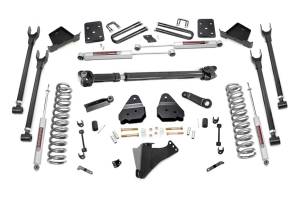 Rough Country Suspension Lift Kit w/Shocks 6 in. 4-Link w/N3 Shocks Incl. Factory Rear Overload Springs 4 in. Axle Diameter Front Driveshaft - 50821