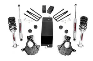 Rough Country Suspension Lift Knuckle Kit w/Shocks 3.5 in. Lift Incl. N2.0 Struts Knuckles Diff Drop Spacer/Skid Plate Blocks U-Bolts Hardware Rear Premium N3 Shocks - 12432