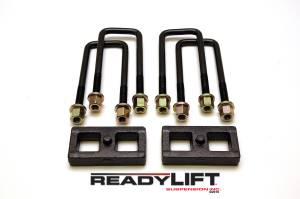 ReadyLift - ReadyLift Rear Block Kit 1 in. Cast Iron Blocks Incl. Integrated Locating Pin E-Coated U-Bolts Nuts/Washers - 66-4001 - Image 2