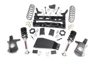 Rough Country Suspension Lift Kit 5 in. Lifted Knuckles Strut Spacers Front/Rear Crossmember Sway-Bar Drop Brackets Brake Line Brackets - 28101