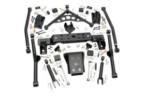 Rough Country - Rough Country X-Flex Long Arm Upgrade Kit For 4 in. Lift Incl. Front And Rear Control Arms 0.25 in. Thick Cross Member Skid Plate Sway Bar Disconnects Bump Stops Track Bar Bracket - 90900U - Image 2