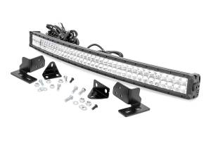 Rough Country Chrome Series LED Kit Fits In Bumper White DRL 19020 Lumens 240 Watts IP67 Waterproof Aluminum 40 in. LED Light Bar Includes Installation Instructions - 70681DRL
