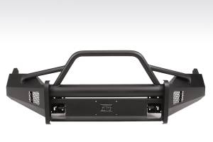 Fab Fours Elite Front Bumper 2 Stage Black Powder Coated w/Pre-Runner Grill Guard And Tow Hooks - DR13-R2962-1