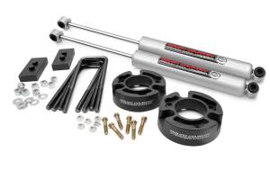 Rough Country Leveling Lift Kit w/Shocks 2.5 in. Lift Incl. Strut Extensions Blocks U-Bolts Hardware Rear Premium N3 Shocks - 57030