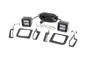 Rough Country Black Series LED Fog Light Kit Incl. Two-2 in. Lights 5760 Lumens 72 Watts Spot Beam Ip67 Rating - 70689