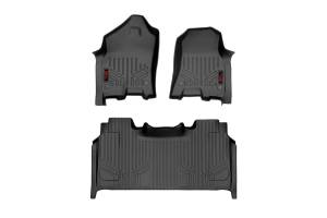 Rough Country - Rough Country Heavy Duty Floor Mats Front / Rear Semi Flexible Made Of Polyethylene Textured Surface Full Console w/Rear Under Seat Storage - M-31422 - Image 3