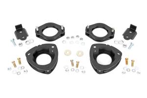 Rough Country Suspension Lift 2 in. Front/Rear Strut Spacers Laser Cut Powder Coated Black - 90300