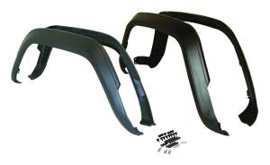 Fenders & Related Components - Fender Flares - Crown Automotive Jeep Replacement - Crown Automotive Jeep Replacement Fender Flare Kit Incl. Hardware Flat Black  -  5AGK