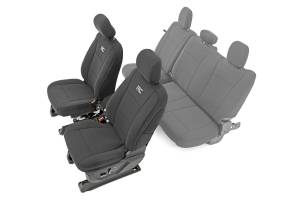 Rough Country Seat Cover Set Incl. Front Seat Cover [2] Headrest Covers Neoprene Black - 91016