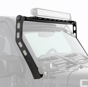 Smittybilt XRC Light Bar Mount Windshield Top Mount 5 Light Tabs Holds Up to 9 in. Light or 50 in. Light Bar Textured Black - 76911